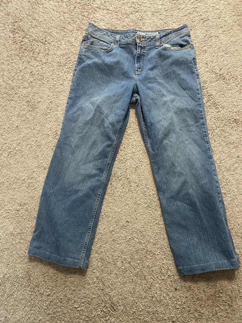 DKNY Jeans Jeans Womens 16S Blue Med Wash Straight Leg Regular Fit Denim Pants
